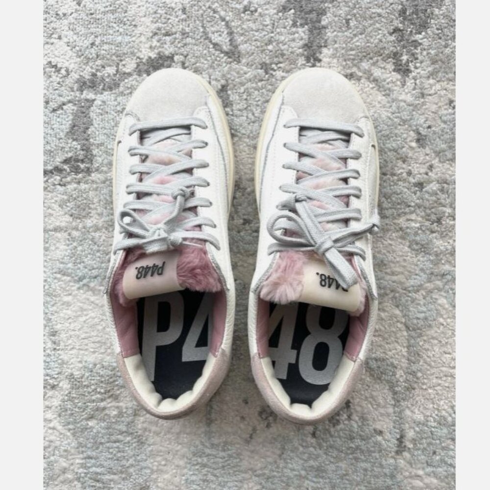 RARE! New P448 John Sneaker with Pink Fur Size EU 37 US 6.5